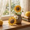 With Rope Crochet Sunflower Pendant Fabric Bag Lanyard Charm Cute Knitted Keychain  Daily