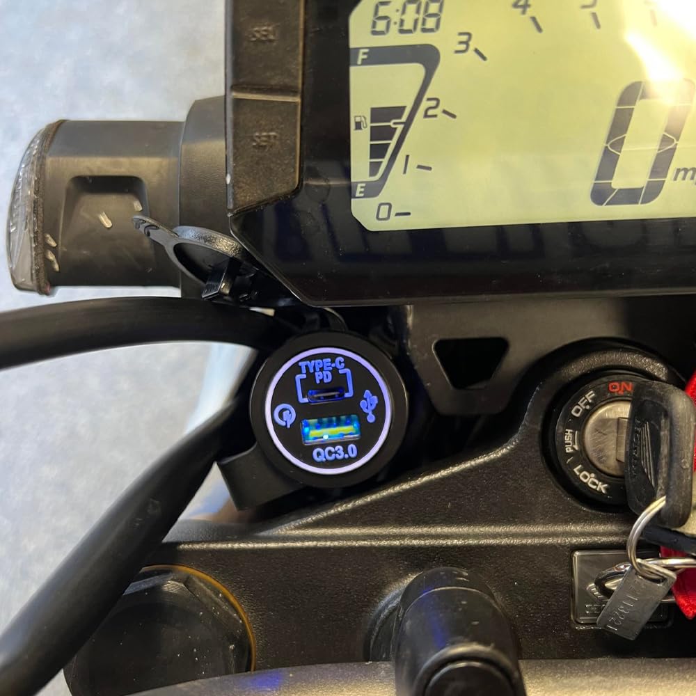 Quick Charger 3.0 USB Power Kit for Honda Grom 125 GROM 125 / MSX 125 JC92 (2021-2024)