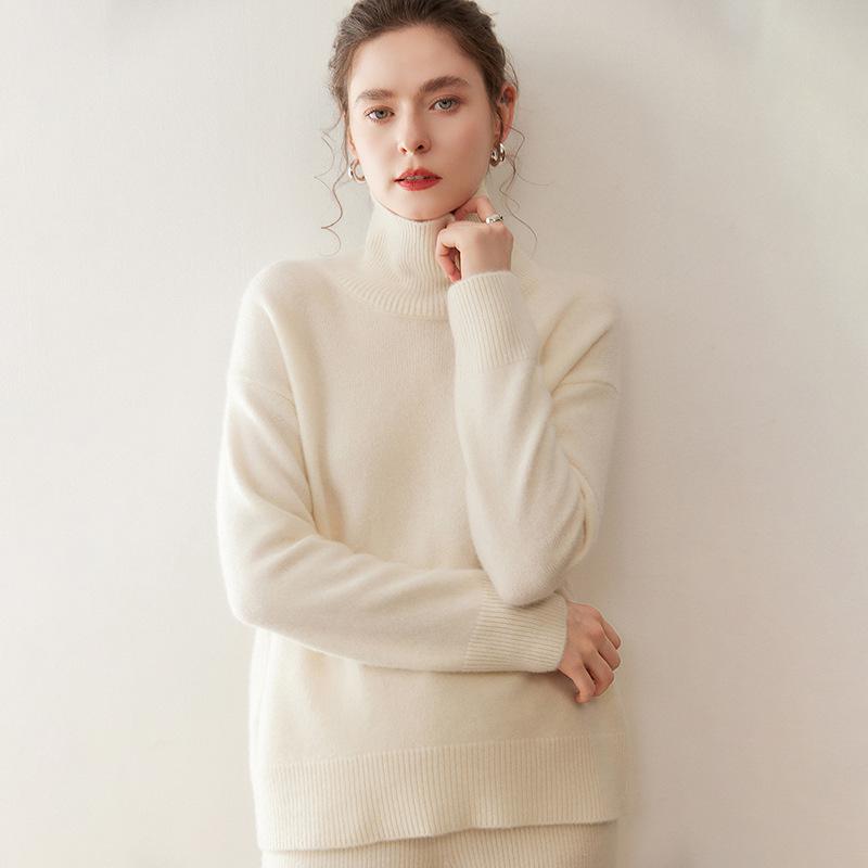 2025 Women's Thick Cashmere High Neck Loose Sweater: Winter Short Inner Layer