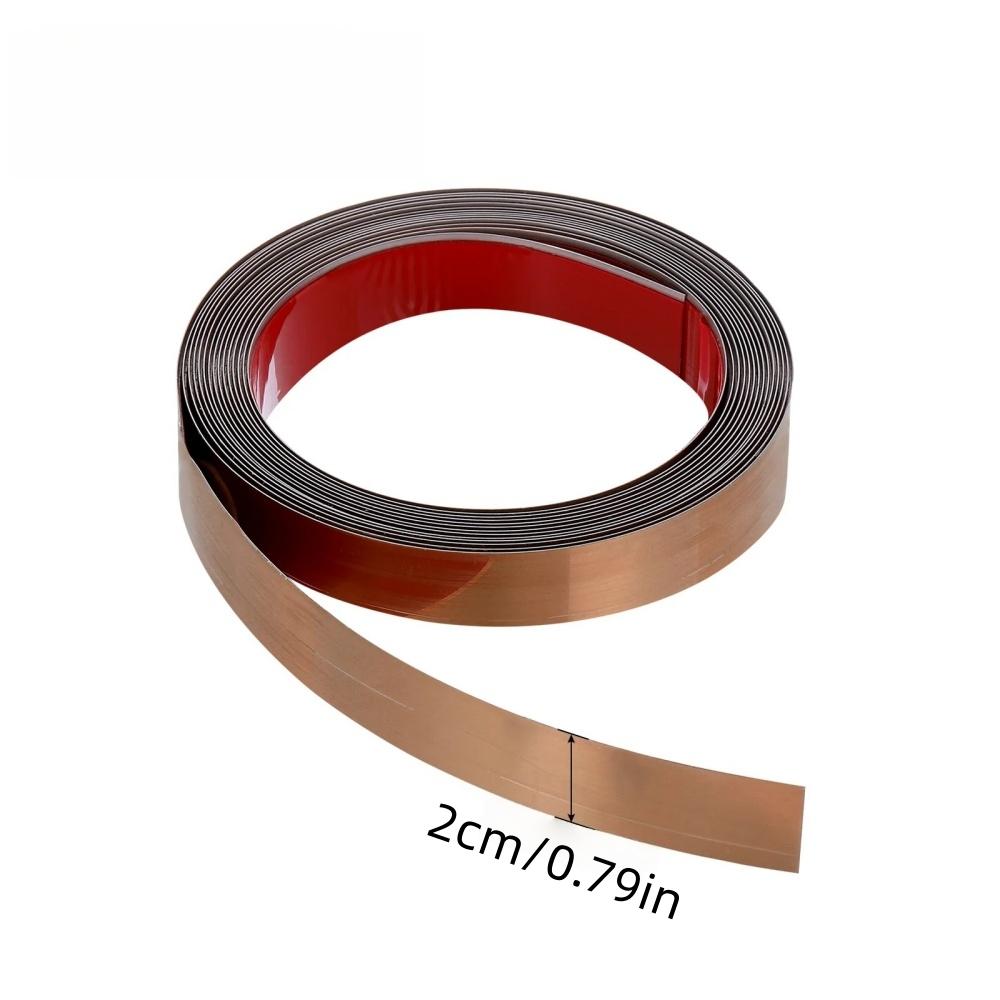 1pc 5m/196.85inMirror Self-adhesive Flat Decorative Lines Strip Stainless Steel Gold Wall Sticker Background Wall Ceiling