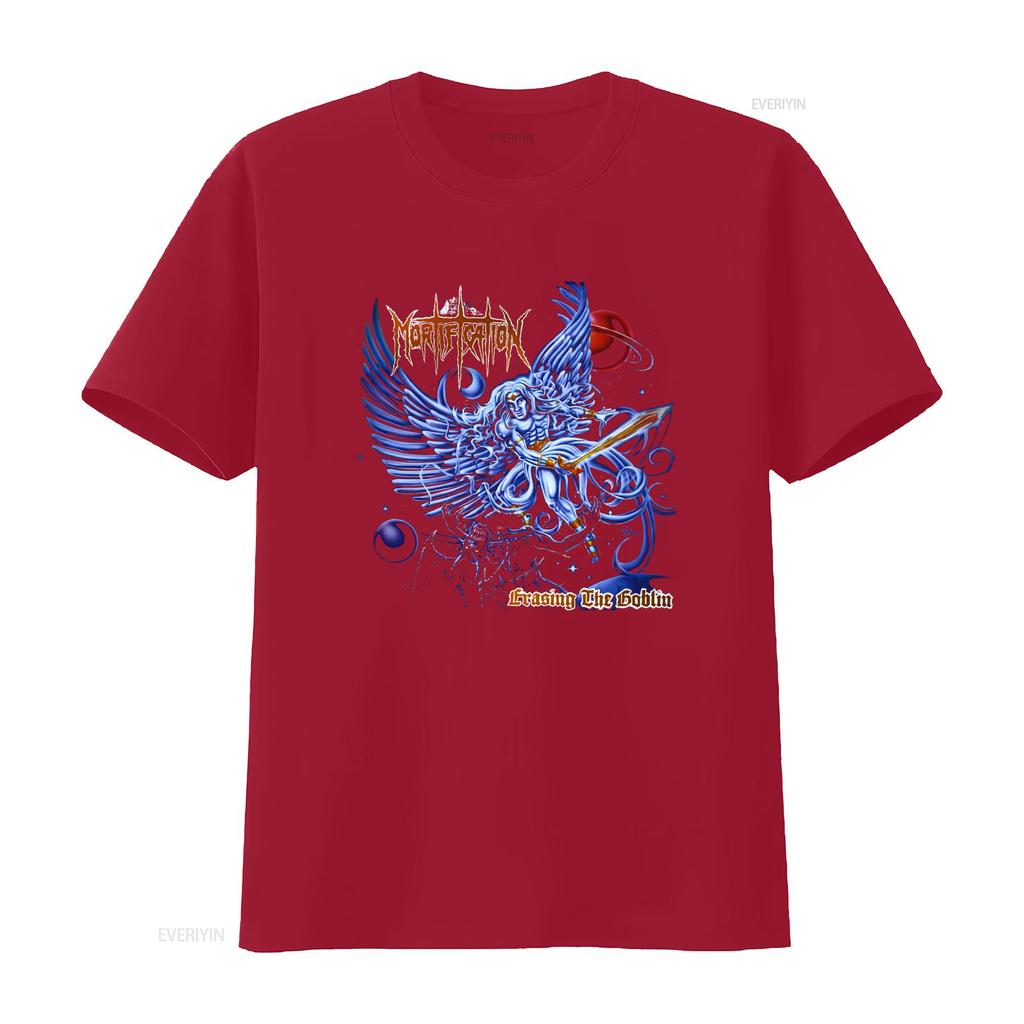 Mortification den Goblin Baumwolle Schwarz T-Shirt S 5XL PM1900 Langarm vintage Gewaschen Vielseitig Lässig Leicht