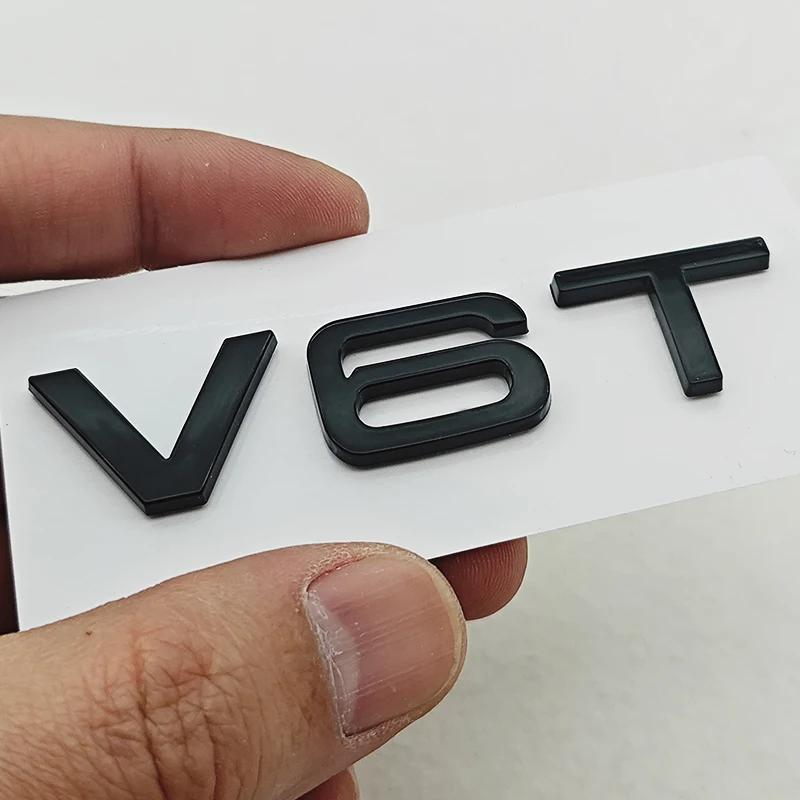 3D ABS Car Fender Side Emblem V6T V8T Logo Rear Trunk For 3TW2 S4 A4 B7 V6T Sticker A6 SQ7 Q8 R8 S8 RS8 V8T Badge Accessories 3TG2