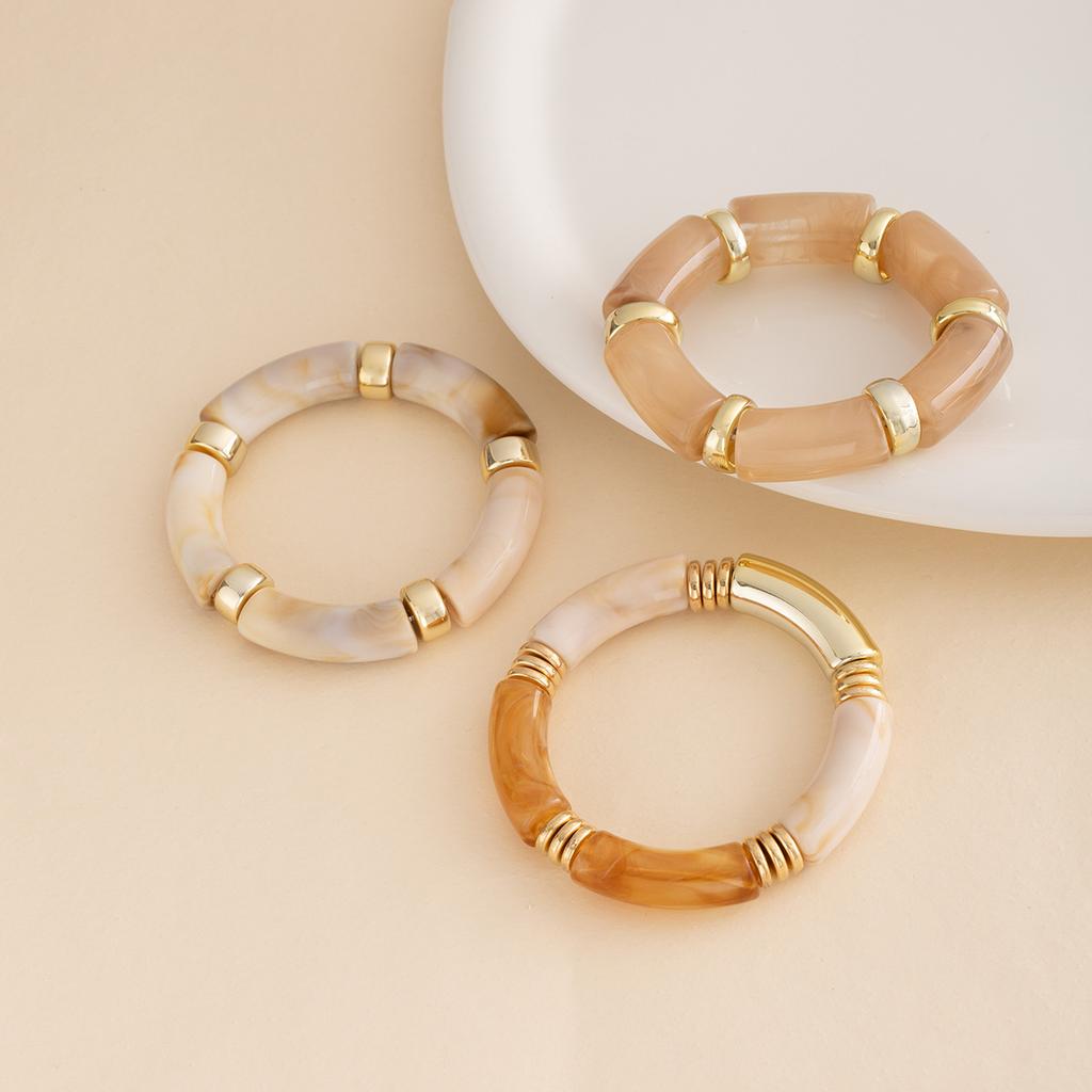 Fashion Personalized Acrylic Elbow Bracelet Light Luxury Elastic Vintage Bracelet High-End Maillard Jewelry