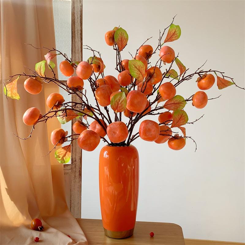 Persimmon Fruit Flower Arrangement: New Year's Dried Floral Decoration