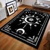 Black Magic Circle Moon Divination Art Print Carpet for Living Room Bedroom Bedside Sofa Table Floor Mat Home Area Rug Decor