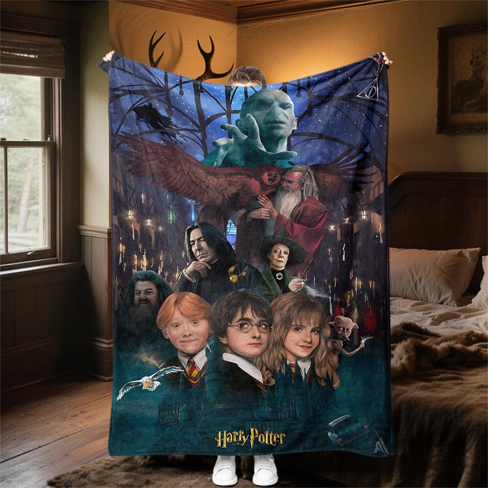 1pc Harry Potter Voldemort Hogwarts Outdoor Flannel Throw Blanket All Season Soft Warmth,Home Decor 1031177