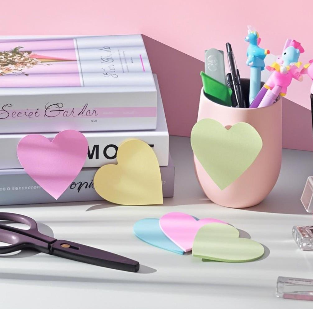 120 Blatt Herz Haftnotizen Selbstklebende Notizblöcke Notizblock Planer Aufkleber Für Büro Schule Schreibwarenzubehör