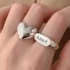 BF CLUB 925 Sterling Rings for Women Fashion Geometric Handmade Irregular Heart Ring Party Christmas Gift