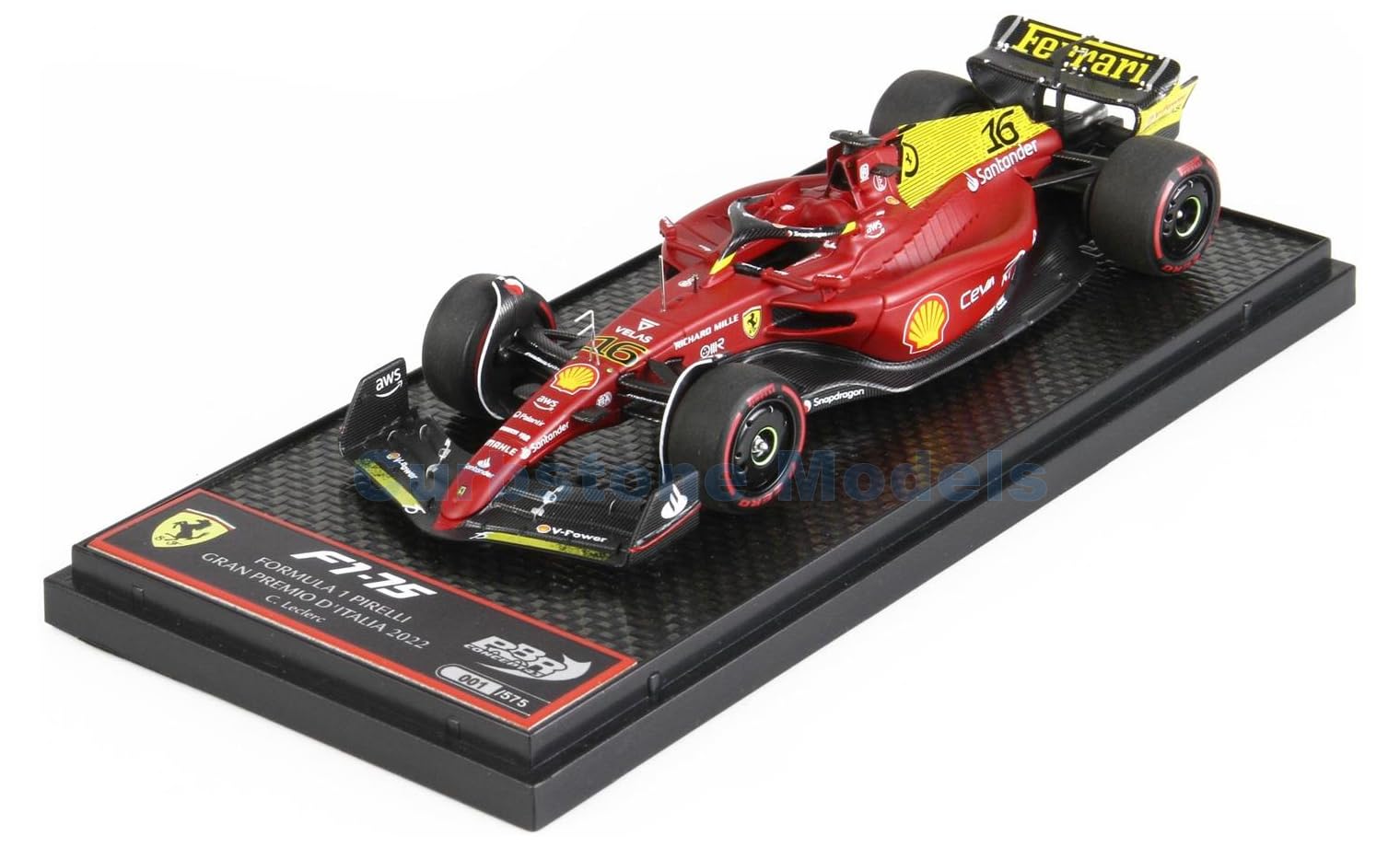 BBR 1/43 Ferrari F1-75 Italian Grand Prix 2022 #16 Charles Leclerc Limited Edition (575 units)
