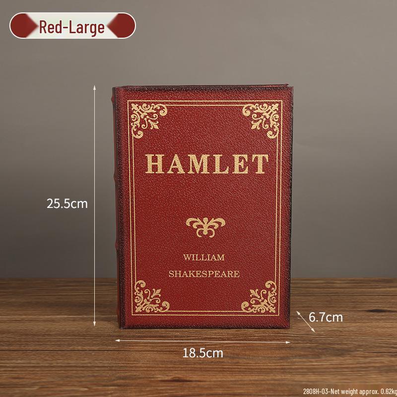 Scatola portaoggetti in legno stile europeo effetto libro – Oggetto decorativo vintage a forma di libro per esposizione