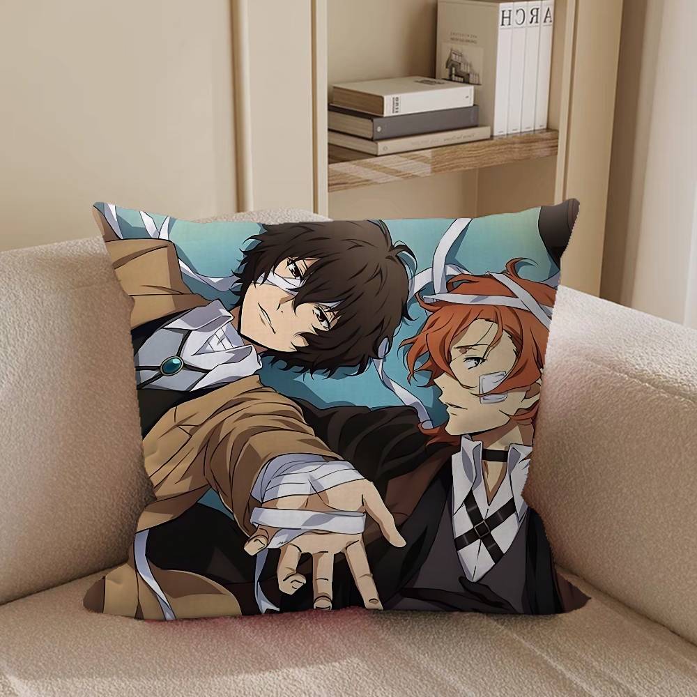 

Bungo Stray Dogs Dazai Chuuya Anime Pillow Case Removable Washable Cushion Cover – All-Season Soft Linen 16x16Inch