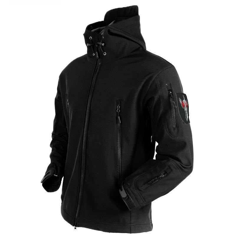Men's Tactical Leopard Softshell Windbreaker: Waterproof and Windproof Outdoor Training Suit