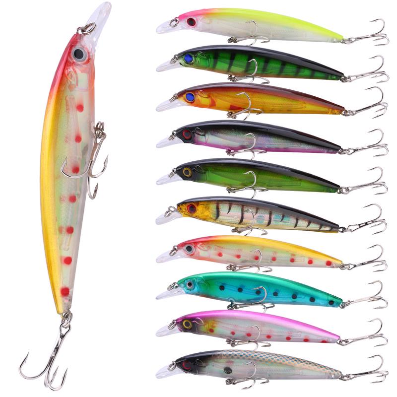 Przynęty wędkarskie 10 sztuk Topwater Pencil Popper Plastikowe odlewy Trolling Fish Crankbaits Wędkowanie twardej przynęty