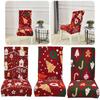 Christmas Dining Room Chair Covers Washable Stretch Chair Slipcovers Removable Chair Covers for Holiday Party Decor