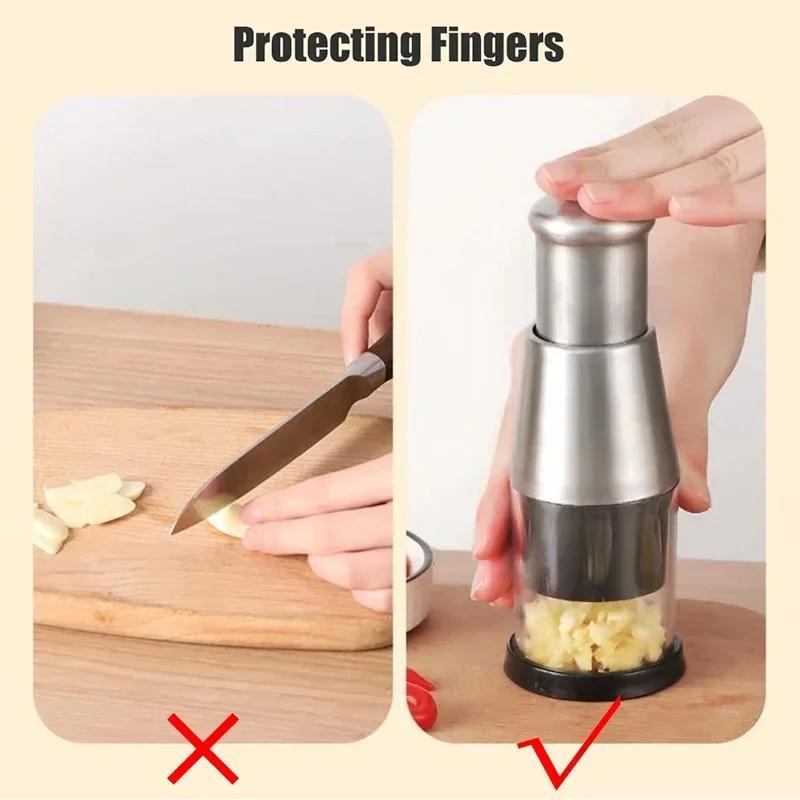 Knoblauchpresse, Zwiebelzerkleinerer, Multipeler, Gemüsezerkleinerer, manuelle Knoblauchpresse, Knoblauchpresse, Küchenhelfer