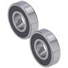 2Pcs Deep Grooves Ball Bearings Rubber Sealed Bearing for Relatively Stable Linear Motion Equipment