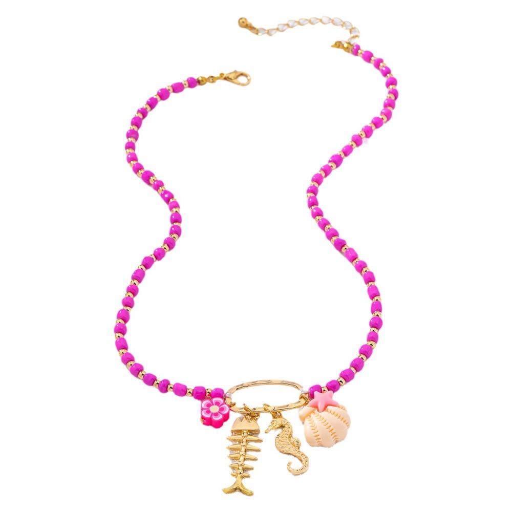 Handmade Fish Starfish Pendant Necklace Colorful Beads Boho Necklace Beaded Necklace  Jewelry Gifts