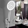Stainless Steel Shower Head Supercharged Handheld  Silicone Water Outlet Round Square Bathroom Shower Head Set