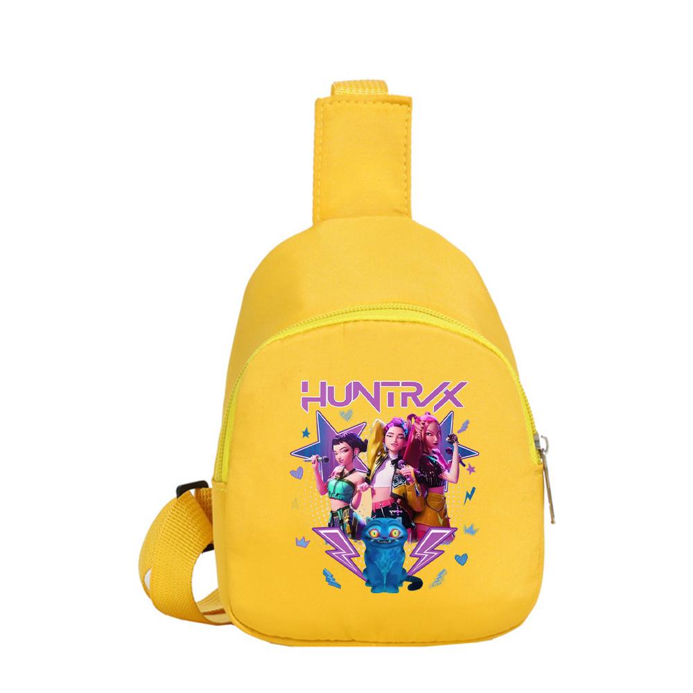Anime Cartoon K-Pop Demon Hunters Printed Kawaii Chest Pack for Boy Girl Shoulder Bag Student Portable Crossbody Pouch Kid Gift