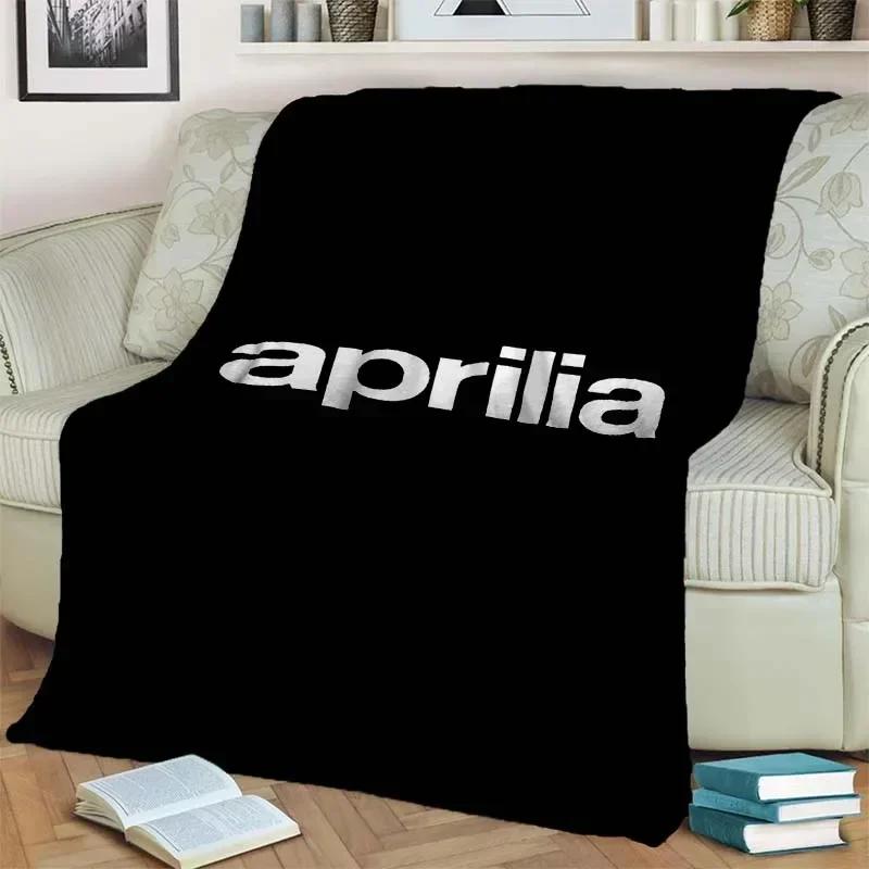 Aprilia Motorcycle Logo Printed Flannel Blanket Fashion Warm Lightweight Living Room Bedroom Sofa Bed For Picnic Blanket