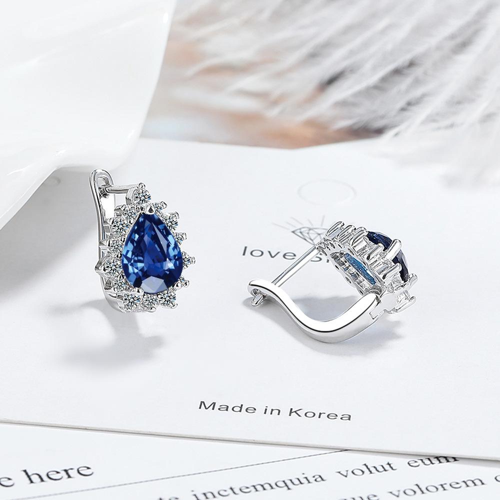 925 Silver Earrings Heart For Women's Wedding Engagement Fine Fashion Jewelry Accessories Party Gift