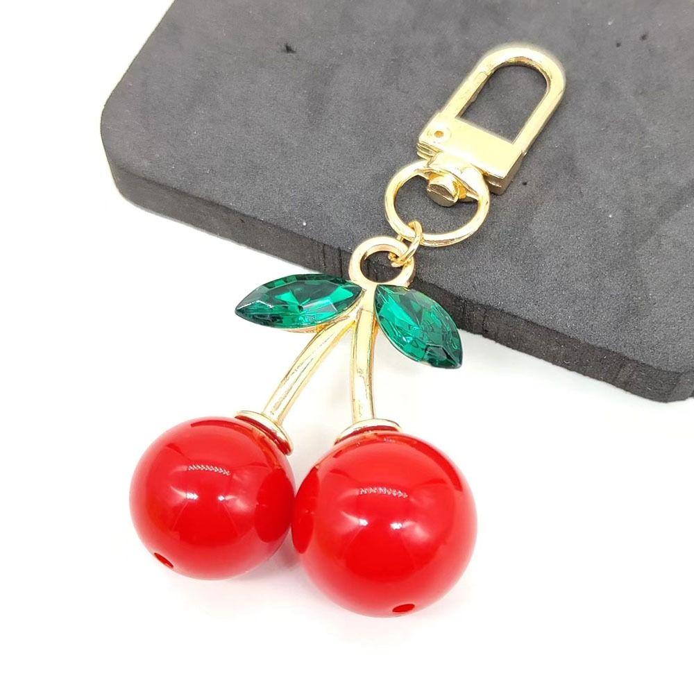 Cute Cherry Cherry Keychain Gold Alloy Bag Pendant Jewelry Accessories Keyring