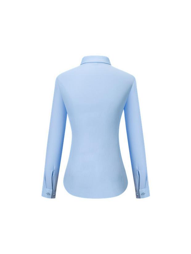 2024 Unisex Bamboo Fiber White Non-Iron Long-Sleeve Shirt: Women's Business Style