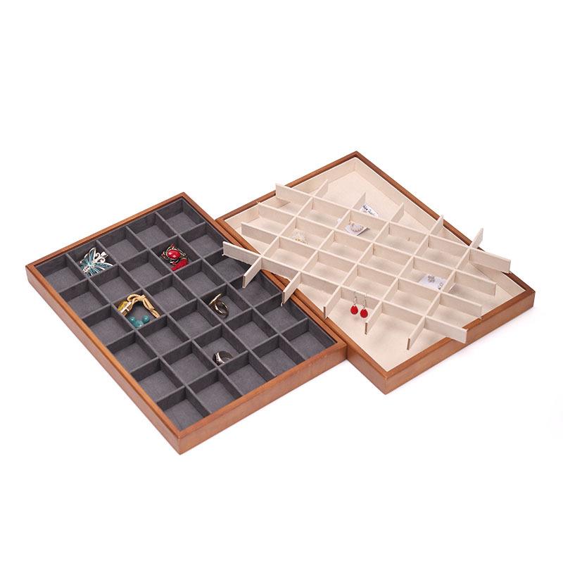 1 piece of walnut patterned jewelry display board earrings necklace ring bracelet 30 grid display board jewelry storage box home