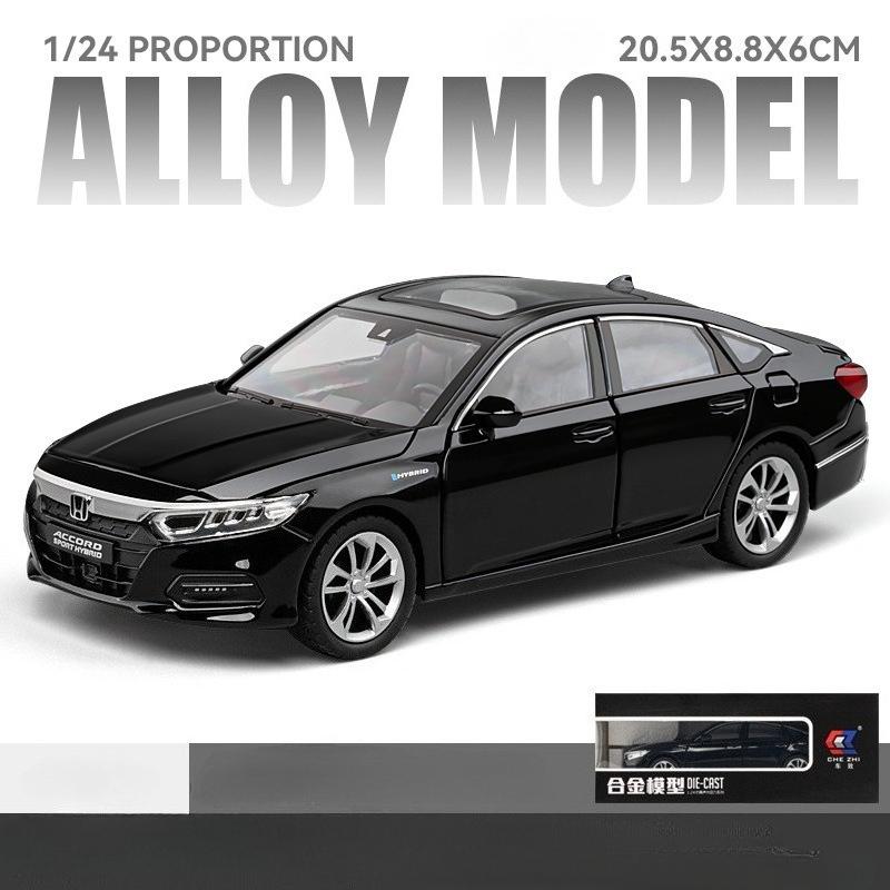 1:24 HONDA ACCORD Miniature Car Model Toys Alloy Diecast Vehice 6 Door Opened Sound Light Pull Back Toy Children's Birthday Gift