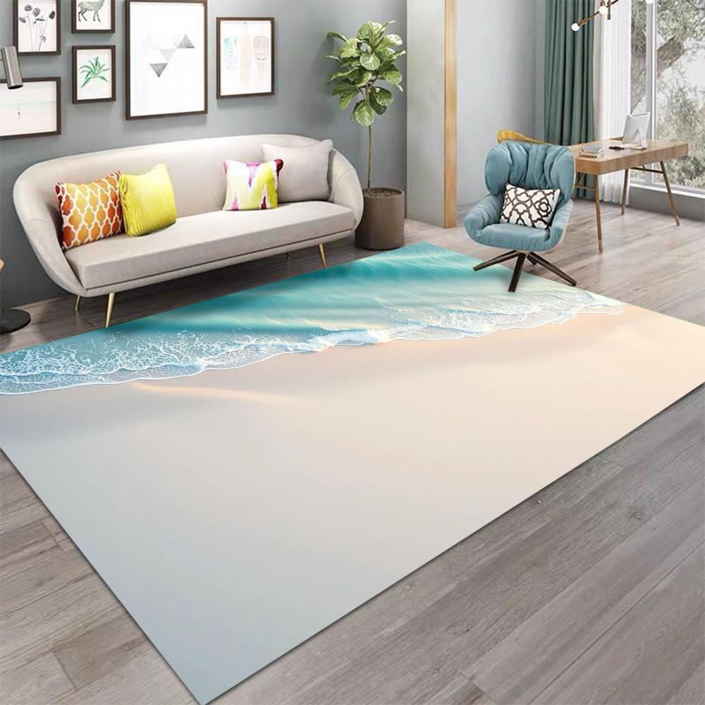 Beachside Beach Scenery Carpet for Living Room Sofa Rug Home Decor Bedroom Bedside Rug Lounge Hallway Floormat Christmas Gifts