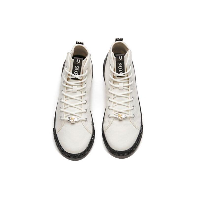 SNOOPY X Anta High Top Sneakers Mens White Black 912138601-2