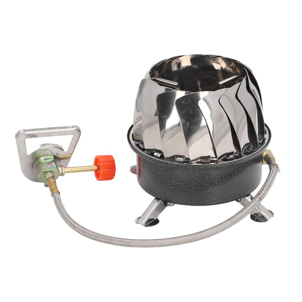 Camping Stove Folding Stable Support Wind Resistant High Efficiency Portable Gas Stove for Outdoor Hiking Black