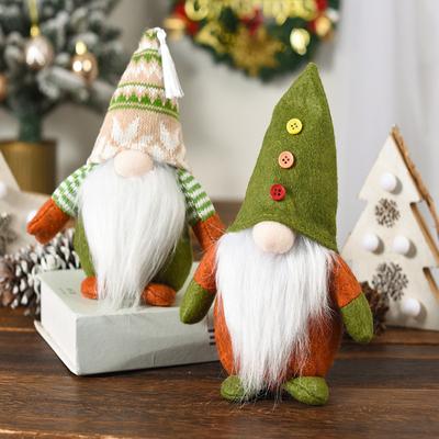 Weihnachtspuppen-Dekoration Grüner Stil Nordische Rudolf-Dekoration Gesichtslos-Puppe Elfenpuppen-Dekoration