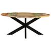 Round Dining Table 175 X 75 Cm Solid Reclaimed Wood