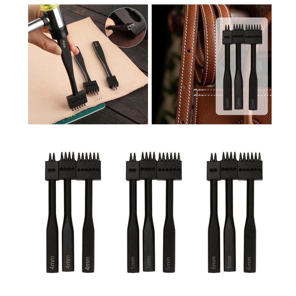 Prong Punch Straps Shoes Auxiliary Tools Belts Saddles Leather Craft Jewelry Making Hole Spacing DIY Tool Stitching Chisel Steel