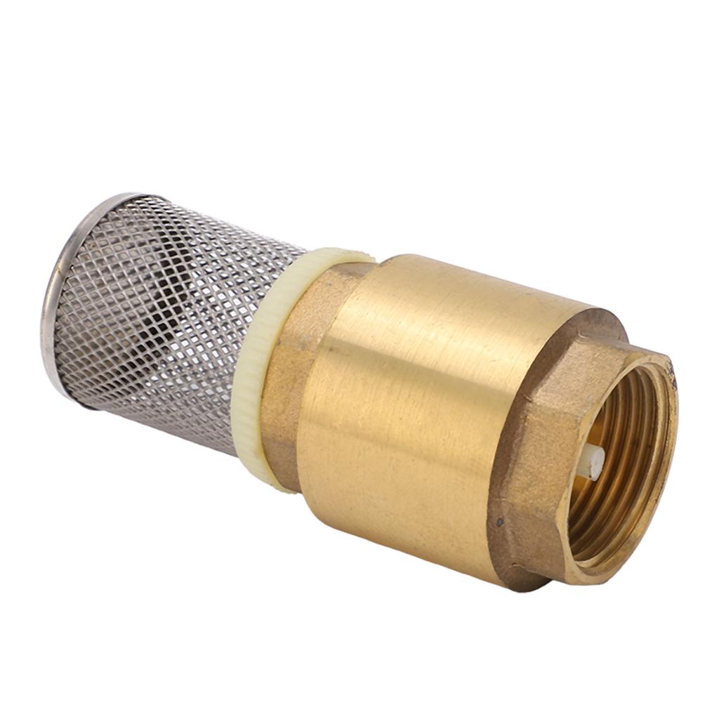 Check Valve Brass G1 Single Way Good Sealing 99mm Length with Filter Accessory for Water Oil
