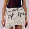Vintage Hollowing Cross Waist Chain Temperament Multi-layer Body Chain  Nightclub Wear