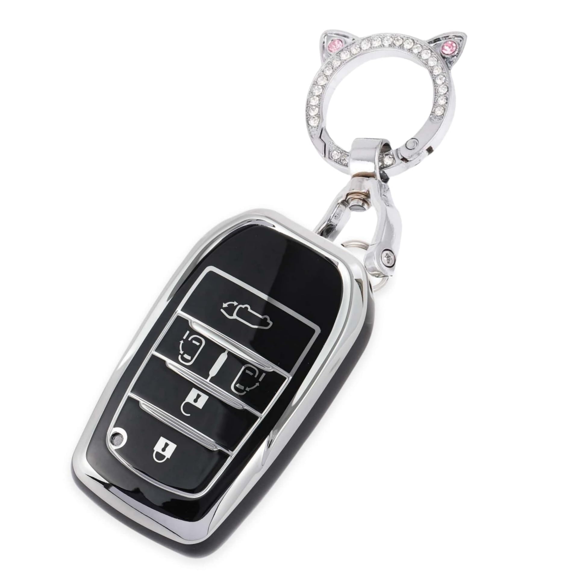 

Новый чехол для ключа Voxy 90 серии Noah 90 серии Совместим с Toyota Sienta Alphard Vellfire 40 серии Чехол для ключа Кошачьи ушки [ZANEKO] (Милый черный) чёрный