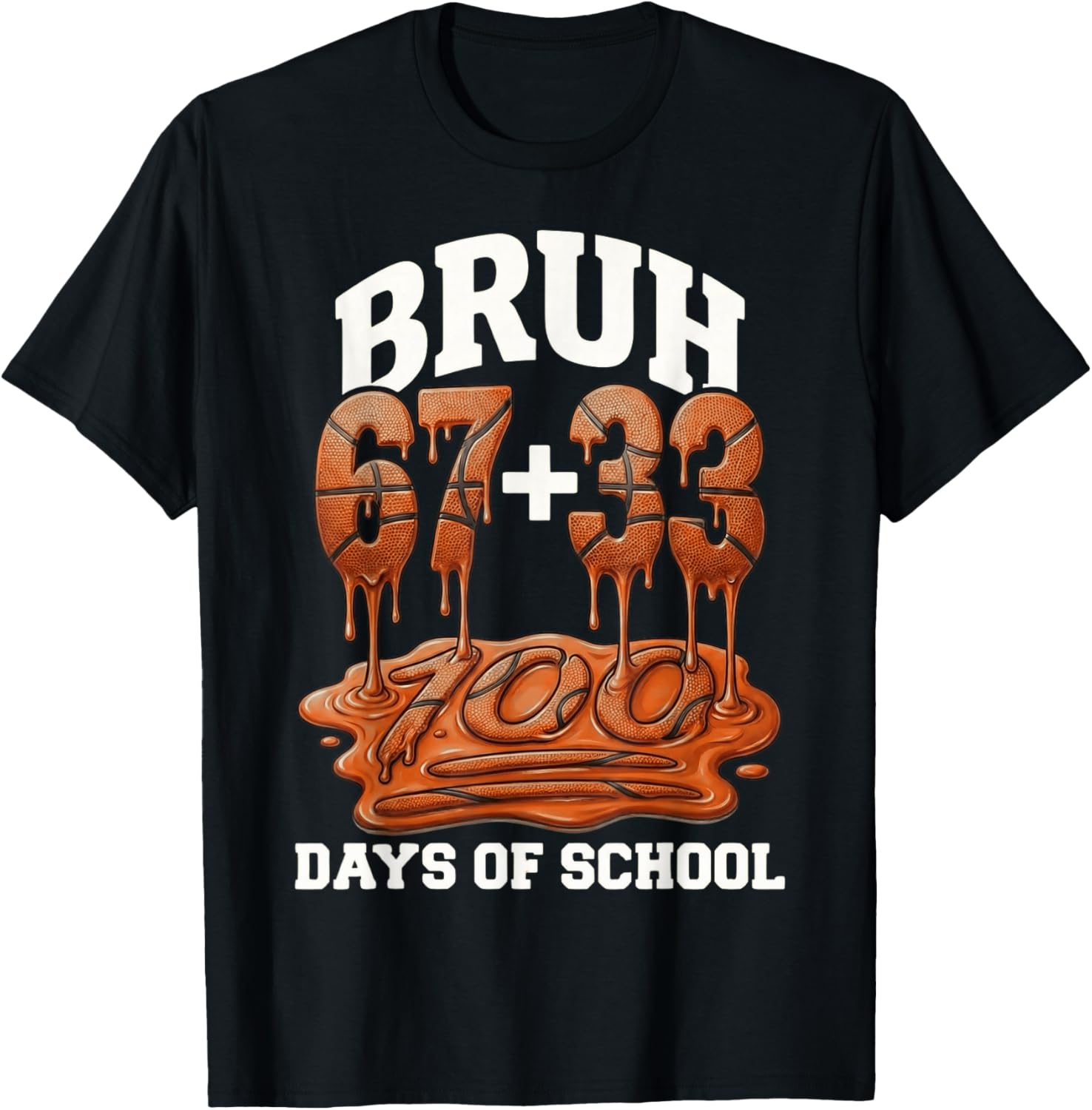 Bruh 67 33 100 Days of School Basketball Kids Boys 100th Day T-Shirt S разноцветный