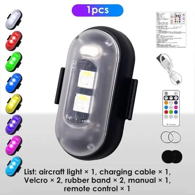 Magnetic Car Light, USB Rechargeable Car Light with Remote Control, Multi-functional LED Light for Car Motorcycle Decor 8Colors