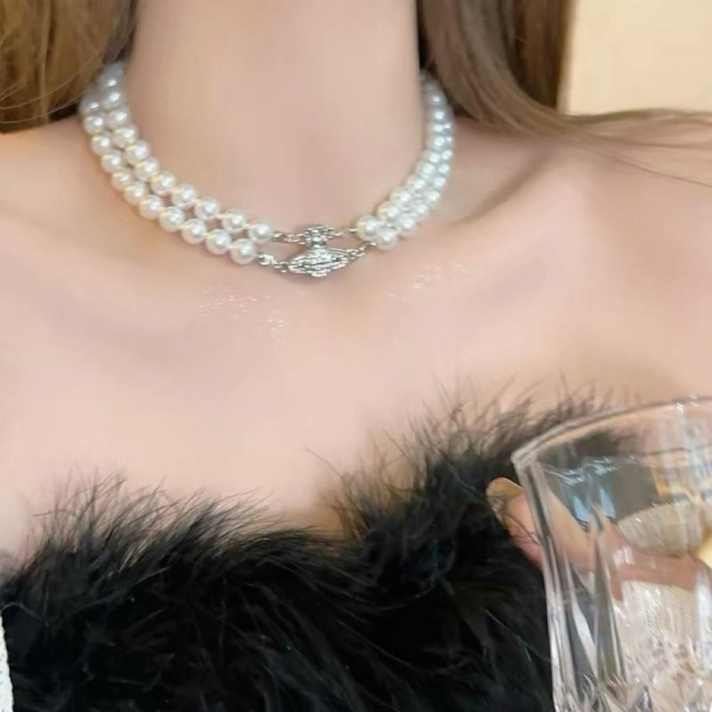Dark Zircon Cross Beaded Necklace for Women, Long Summer Style Neck Chain, Trendy and Versatile Collar Chain, Instagram Style