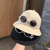 Summer Childrens Cotton Fisherman Hat With Removable Sunglasses Sun Protection For Outdoor Play