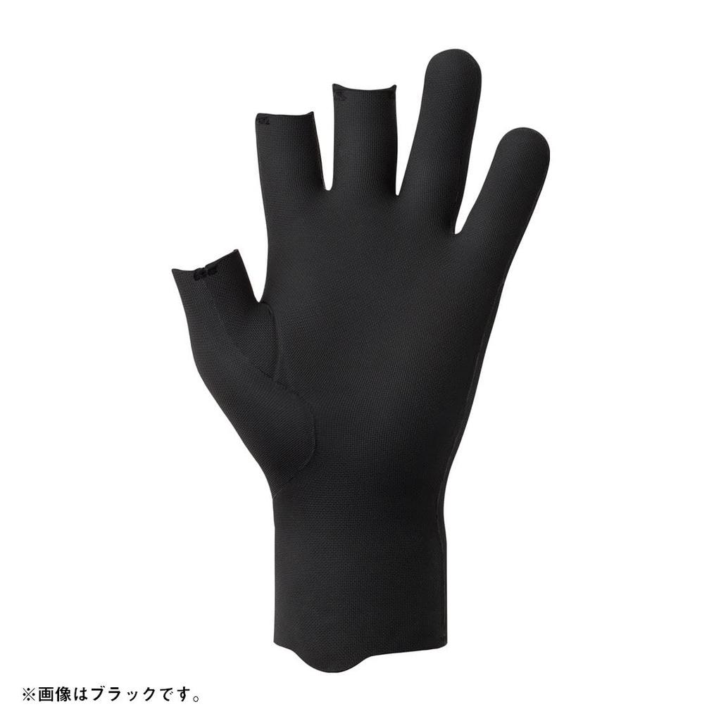 Daiwa Chloroprene Size M Gloves, 3-Piece Cut, DG-2125W, Black,