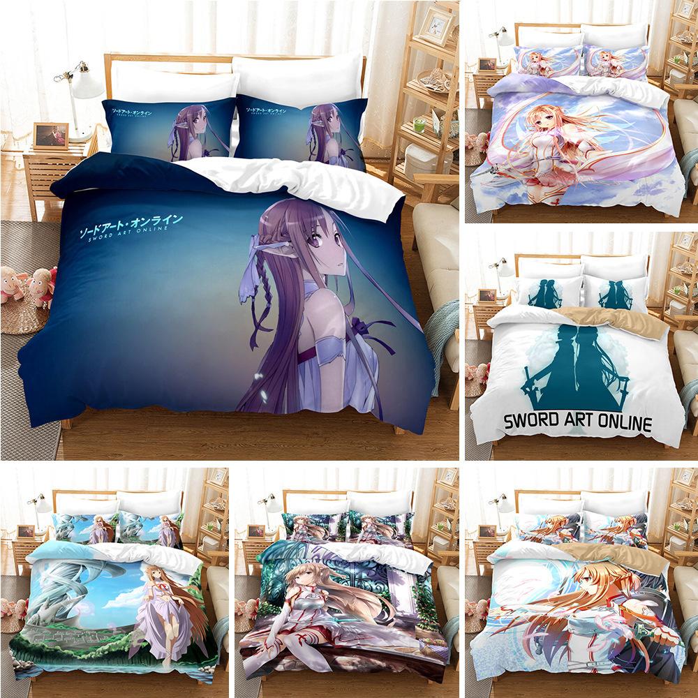 Japanese Cartoon Three-Piece Quilt Set Printing 3D Digital Printing Quilt Set