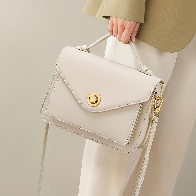 Genți pentru femei în toamnă și iarnă, stil nou de geantă crossbody poștaș din piele naturală, geantă de navetă de înaltă calitate, versatilă, cu un singur umăr, geantă de mână