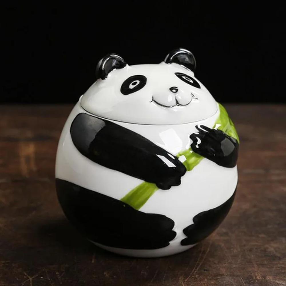 Ceramic Panda Tea Jar Moisture-proof Tea Box Kitchen Teaware Tea Canister  Souvenir