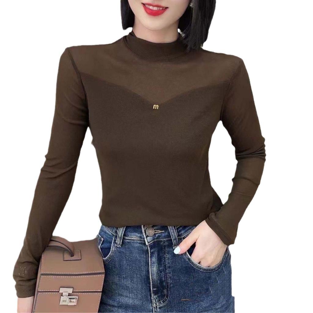 Herbst Neue Semi-rollkragen Pullover Bottoming Shirt frauen Sexy T-shirt Kleine Hemd Modische frauen Innere Top
