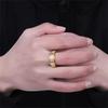 Classic Rotatable Ring Men Women Golden Titanium Steel Domineering Ring Om Mani Padme Hum Vintage Fashion Charm Trend Rings
