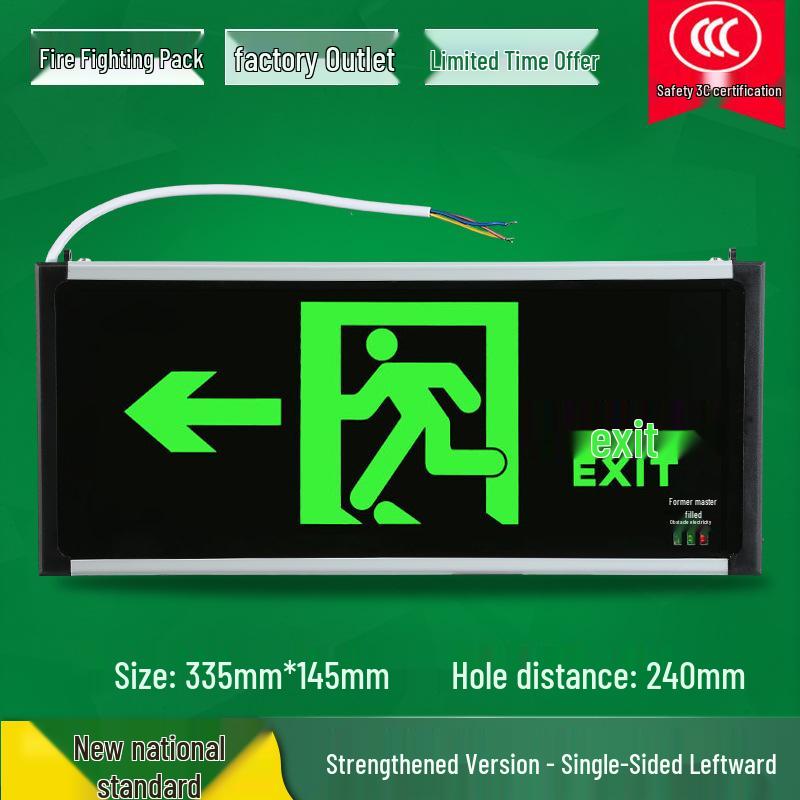 LED Fire Emergency Exit Sign with Plug-In for Evacuation Routes