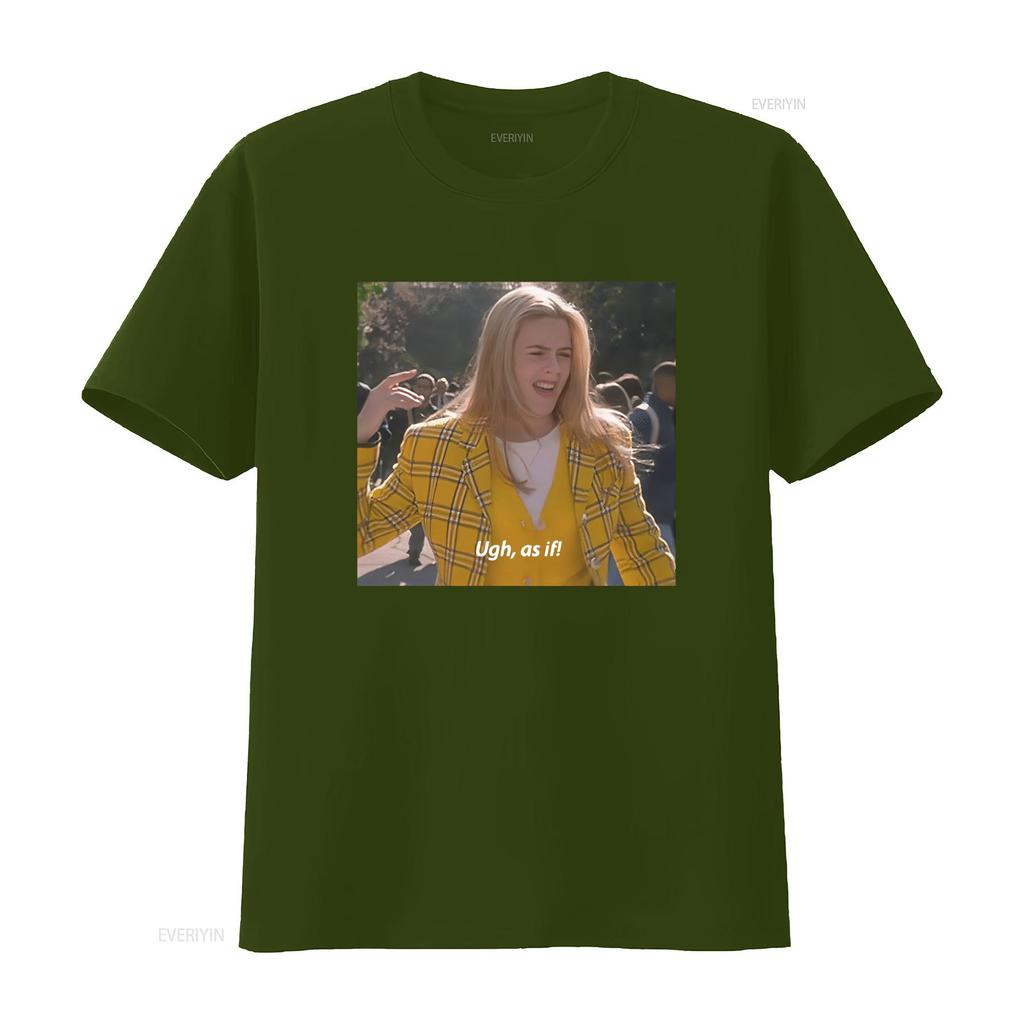 Clueless T Shirt ugh as if Vintage Style Y2K Aesthetic 90s Mean Girls movies vintage Washed designer clothes Breathable